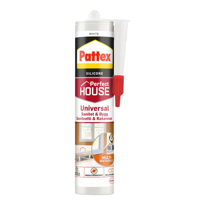 Pattex sanitær- og byggsilikon hvit 280 ml
